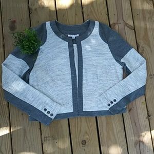 CAbi Grey Shrunken Blazer Jacket Size Large